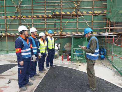 田湾核电站5、6号机组除盐水箱施工进入收尾阶段，配套电站配件同步就绪